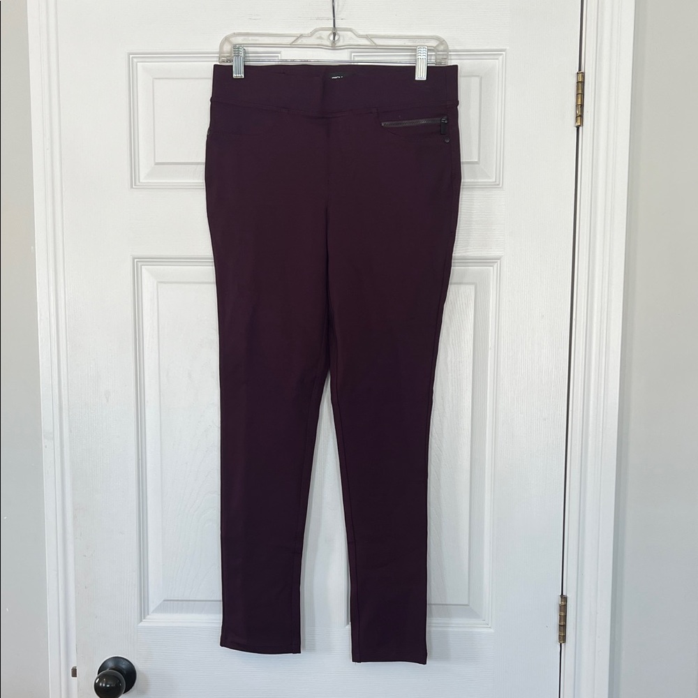 DKNY Women's Dark Purple Skinny Pants